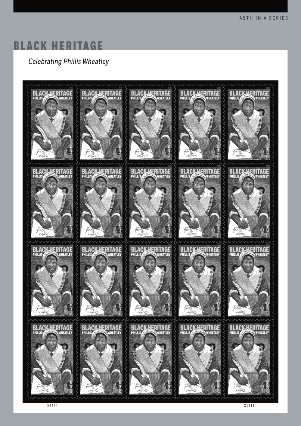 2026 Phillis Wheatley Forever Stamps USPS postage image 2
