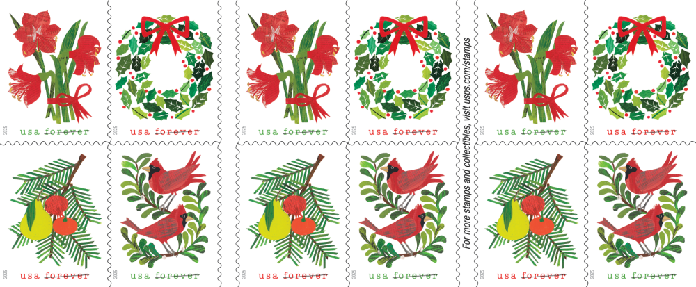 2025 Holiday Cheer Stamps USPS Forever Stamps image 5