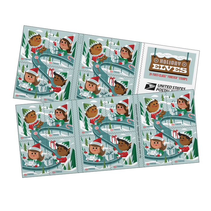 2022 Holiday Elves Christmas Forever®Stamp | Tool Stamps US Postage Stamps