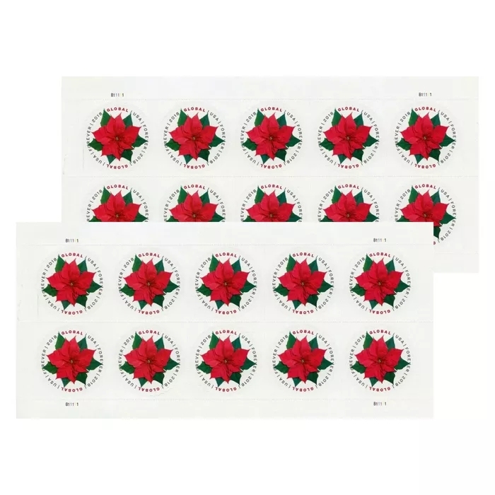 2018 Globe Poinsettia First-Class Mail International® | Tool Stamps US Postage Stamps
