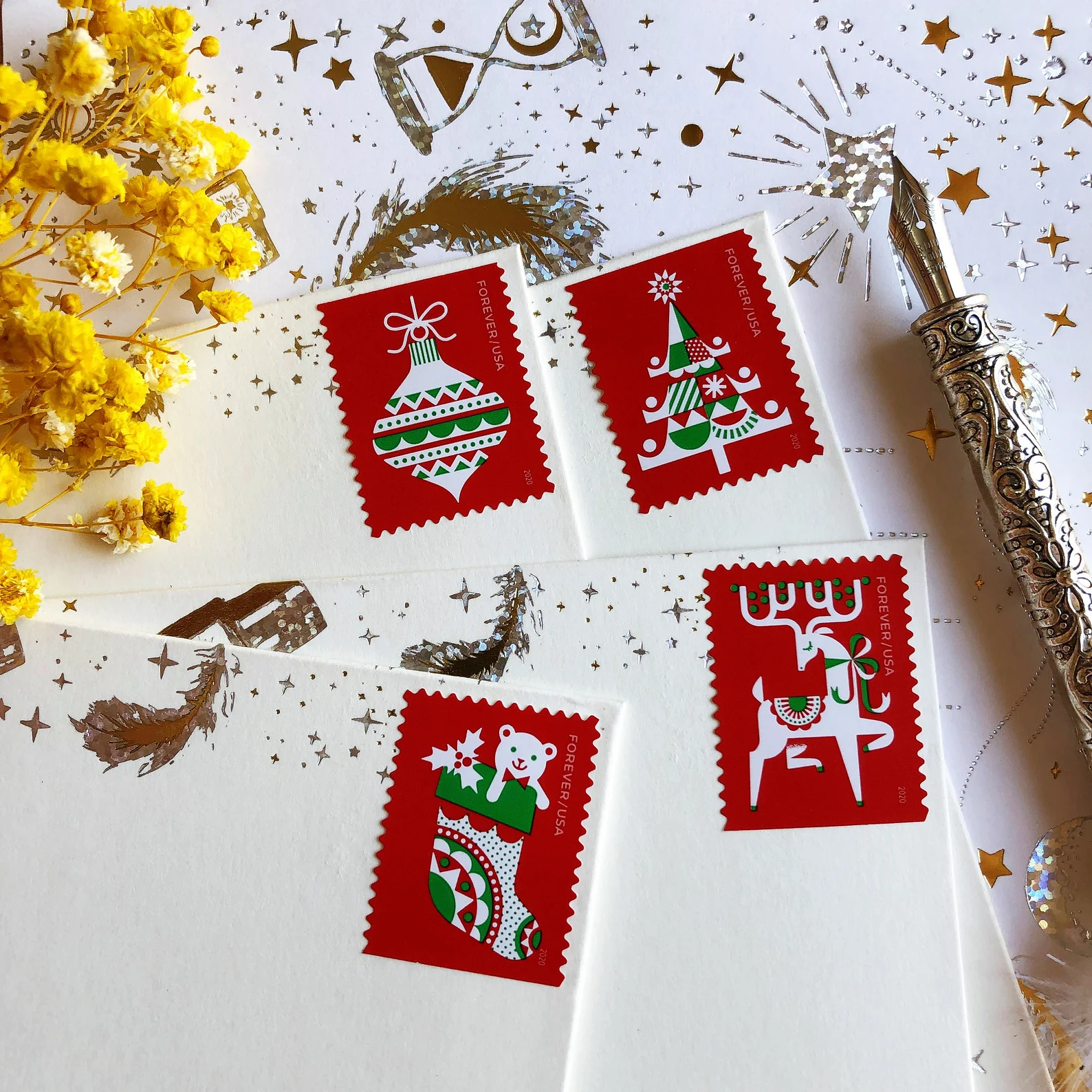 2020 Christmas Holiday Delights Stamps | Tool Stamps US Postage Stamps