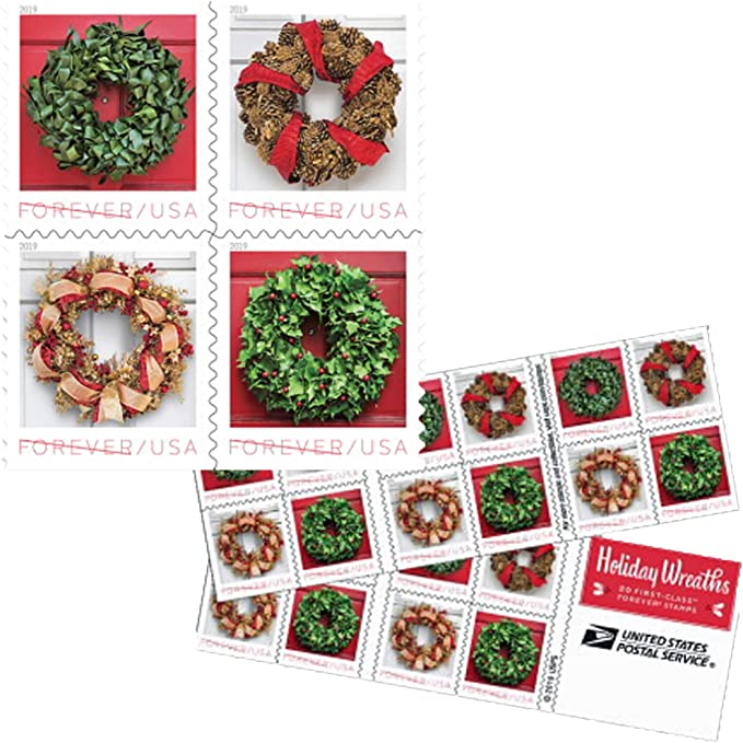 2019 Holiday Wreaths Christmas Stamps | Tool Stamps US Postage Stamps