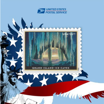 2020 Grand Island Ice Caves stamps | Tool Stamps US Postage Stamps