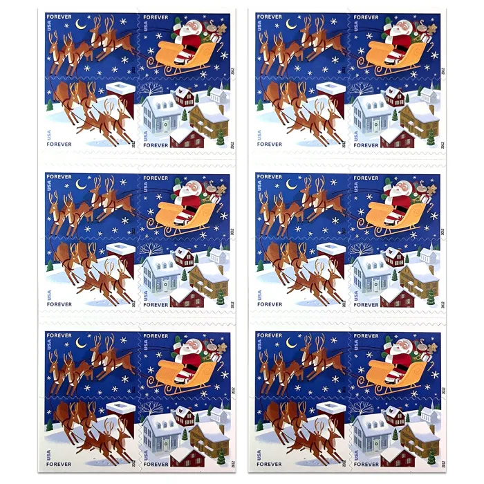 2012 Santa and Sleigh Stamps | Tool Stamps US Postage Stamps
