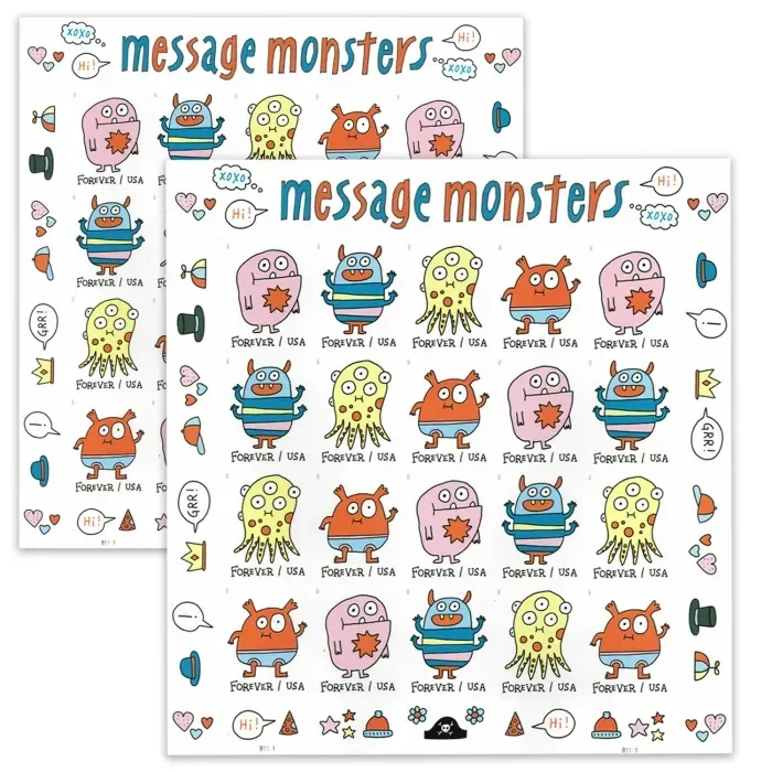 2021 Message Monsters Stamps | Tool Stamps US Postage Stamps