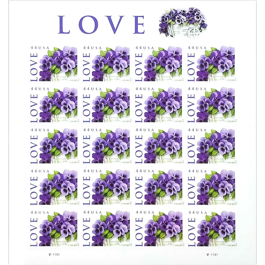2010 Pansies in a Basket Love Stamps | Tool Stamps US Postage Stamps