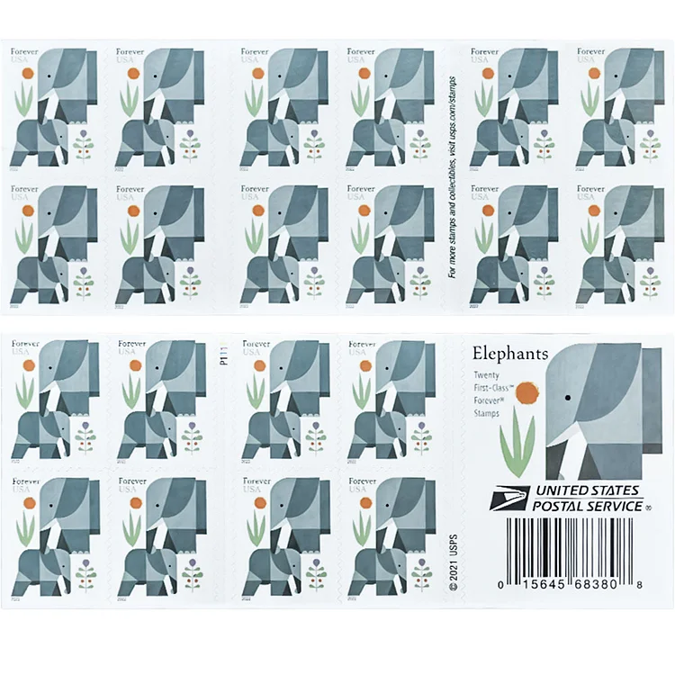2022-USA Forever Elephants | Tool Stamps US Postage Stamps