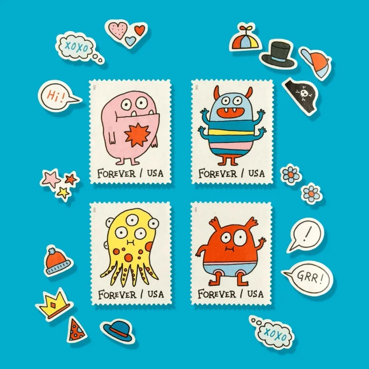 2021 Message Monsters Stamps | Tool Stamps US Postage Stamps