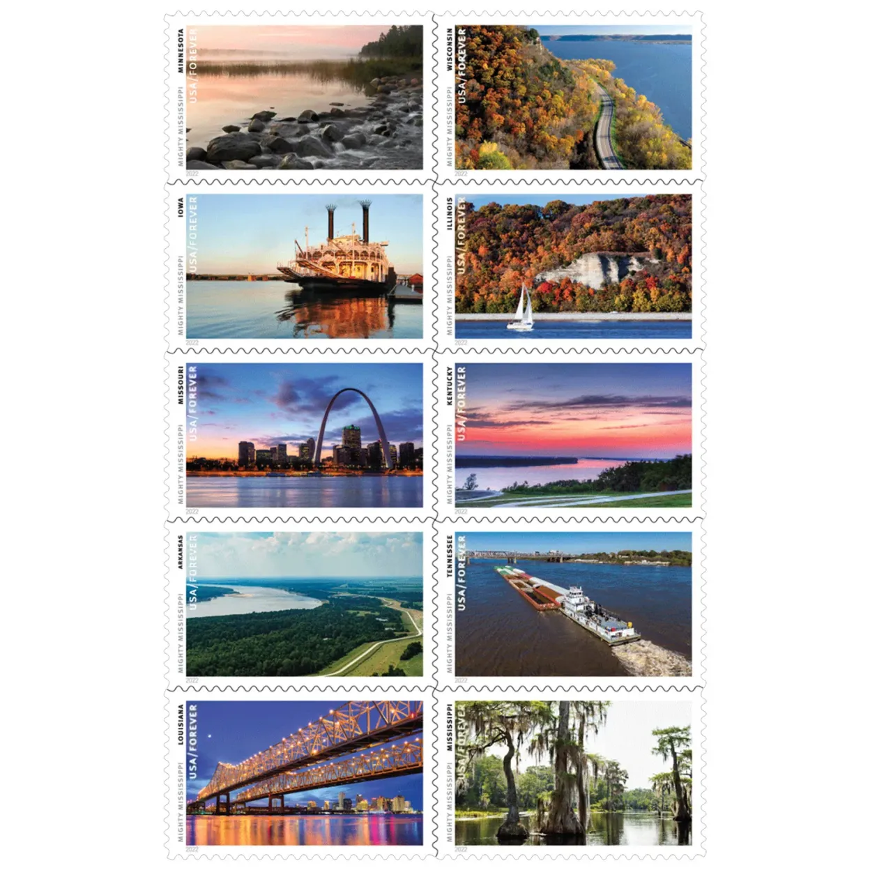 2022 Mighty Mississippi Stamps | Tool Stamps US Postage Stamps