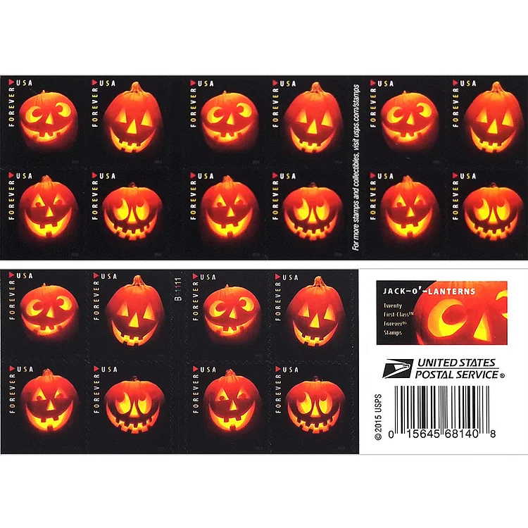 2016 Jack-o’-Lanterns Stamps | Tool Stamps US Postage Stamps