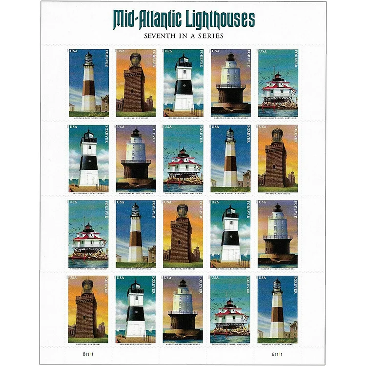 2021 Mid-Atlantic Lighthouses Stamps | Tool Stamps US Postage Stamps