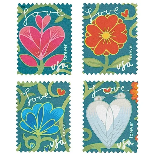 2011 Garden of Love Stamps | Tool Stamps US Postage Stamps