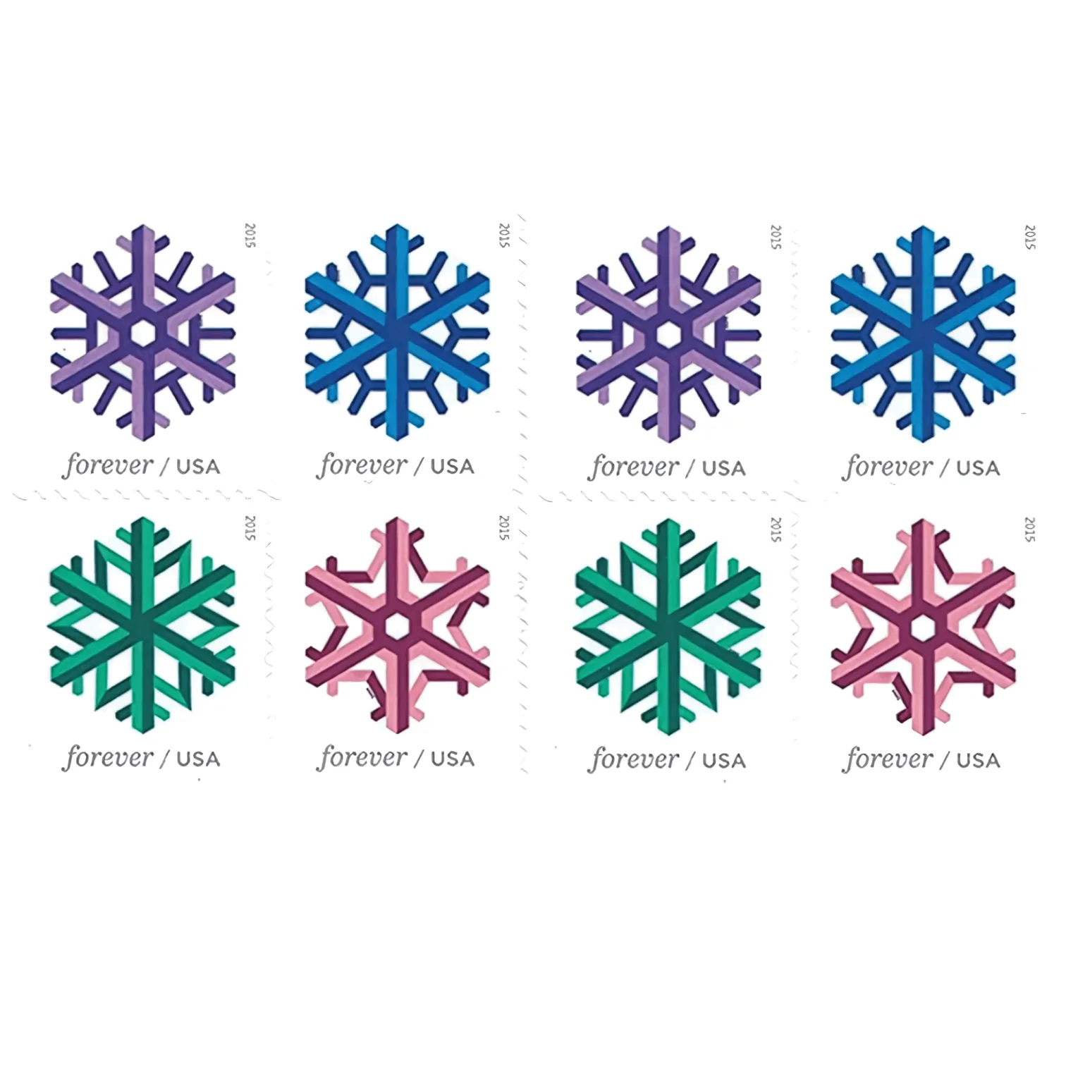 2015 Geometric Snowflake stamps | Tool Stamps US Postage Stamps