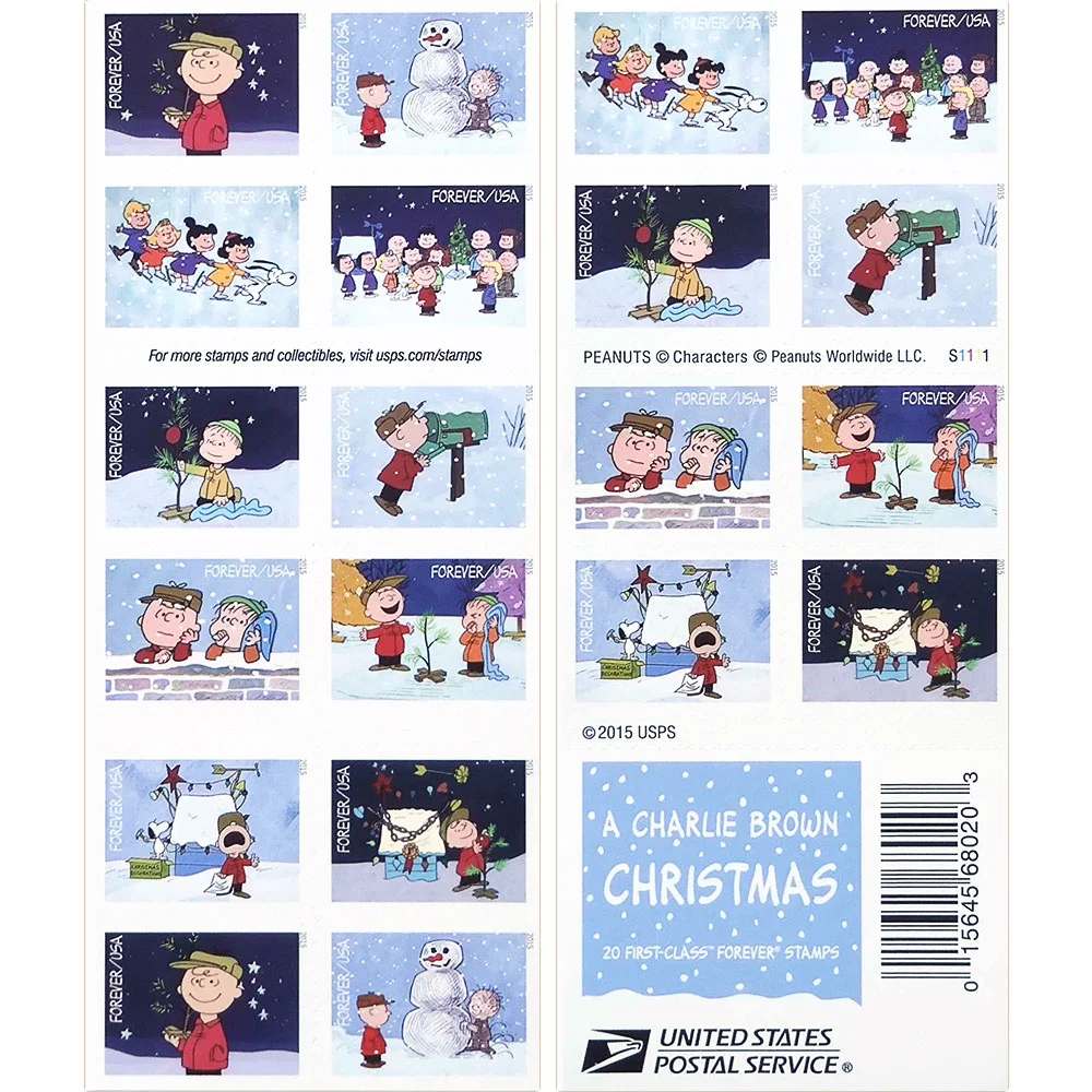 2015 A Charlie Brown Christmas Stamps | Tool Stamps US Postage Stamps