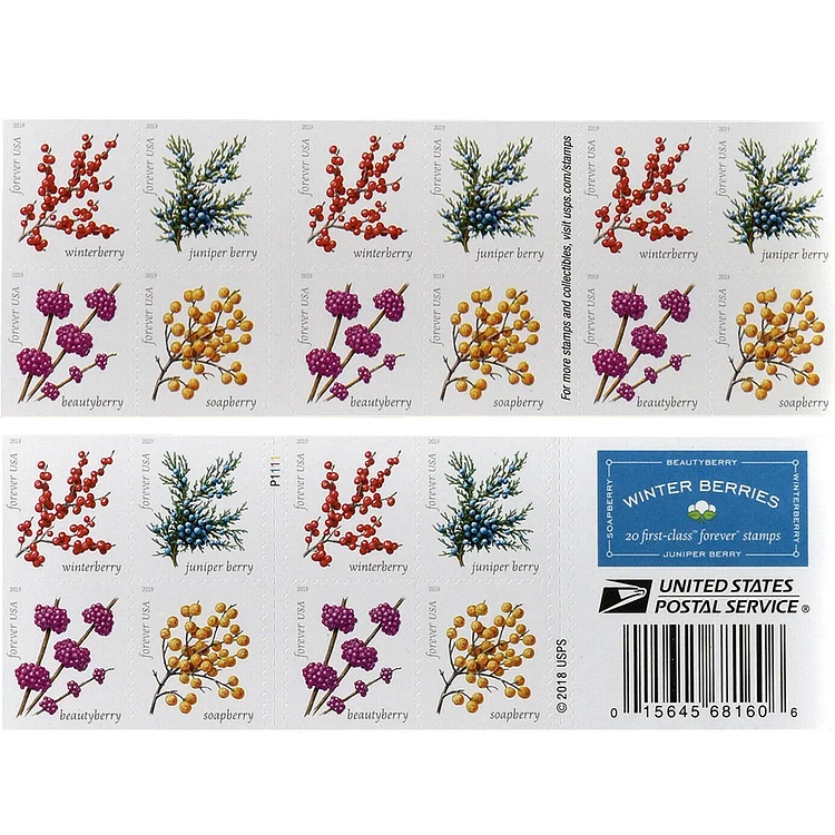 2019 Winter Berries Forever Stamps | Tool Stamps US Postage Stamps