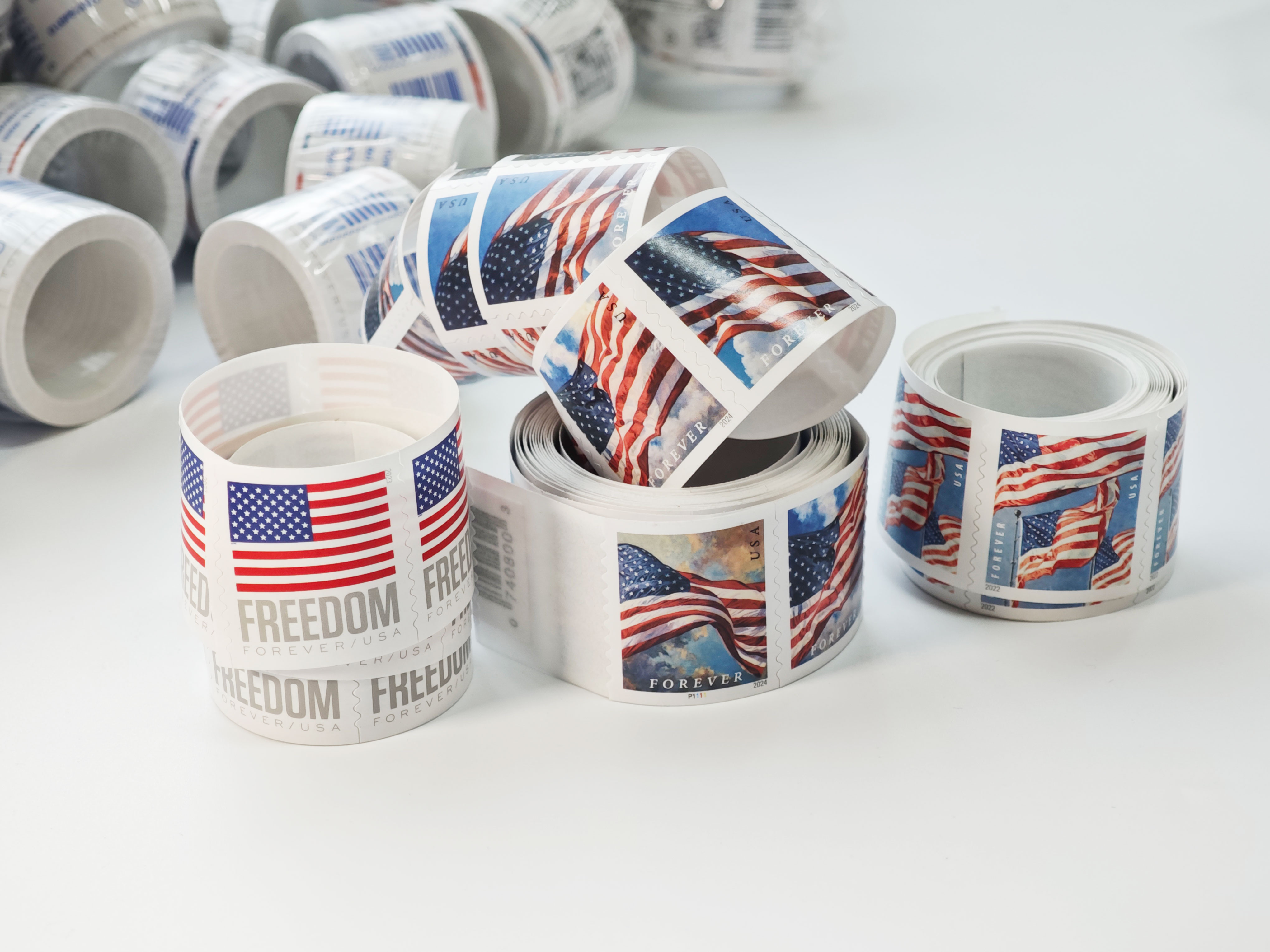 Big Sales! 3 U.S. Flag Stamps,3 Rolls/300 Pcs | Tool Stamps US Postage Stamps