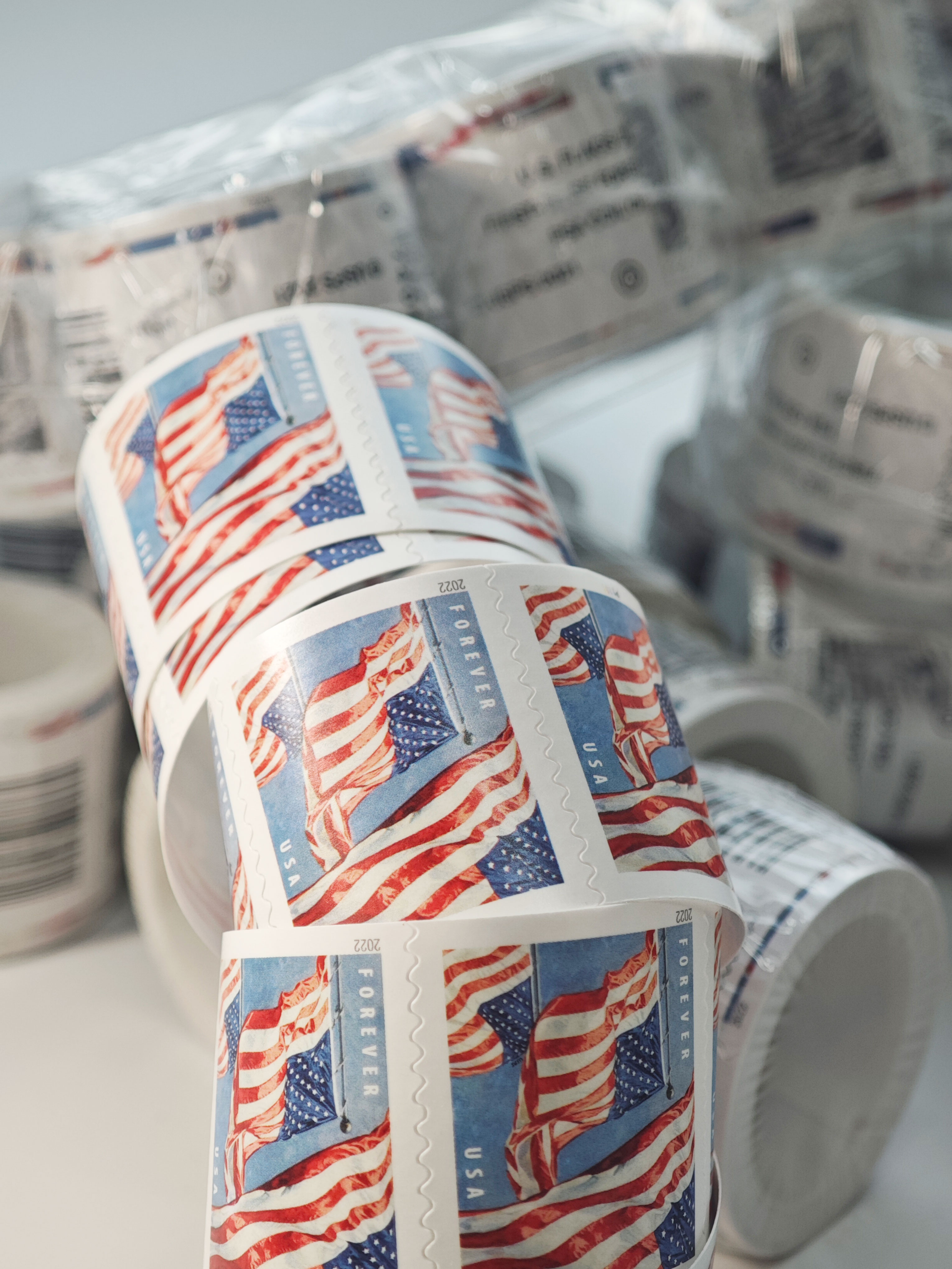 Big Sales! 3 U.S. Flag Stamps,3 Rolls/300 Pcs | Tool Stamps US Postage Stamps