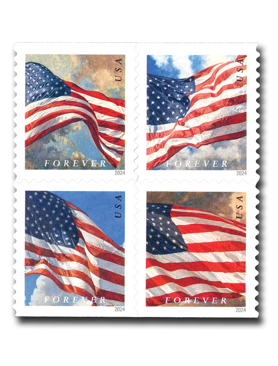 2024 U.S. Flag Forever Stamps Roll of 100 product photo by ToolStamps