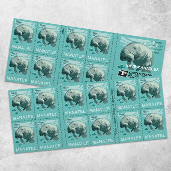 2024 Save Manatees Stamps | Tool Stamps US Postage Stamps