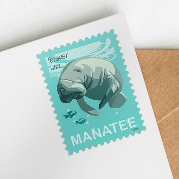 2024 Save Manatees Stamps | Tool Stamps US Postage Stamps