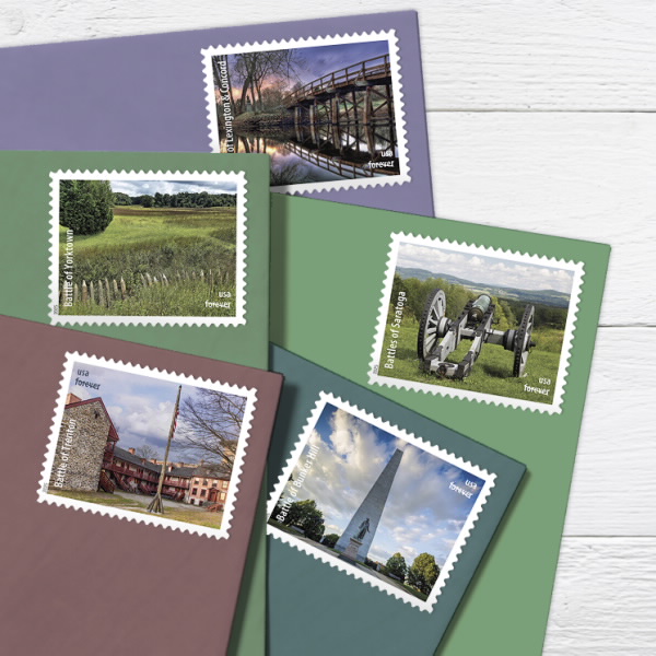 2025 Battlefields of the American Revolution Stamps | Tool Stamps US Postage Stamps
