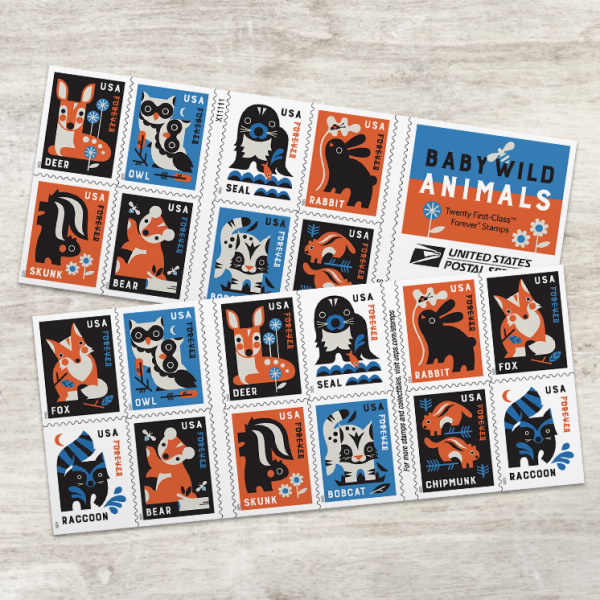 2025 Baby Wild Animals Stamps 100 pcs | Tool Stamps US Postage Stamps