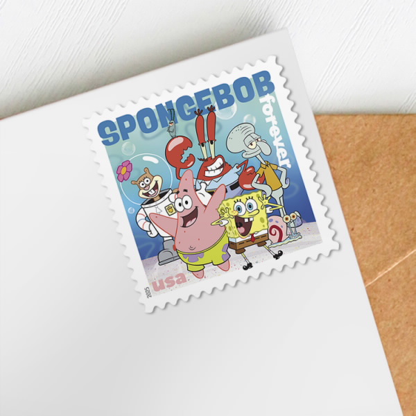 2025 SpongeBob Squarepants Stamps 80 pcs | Tool Stamps US Postage Stamps