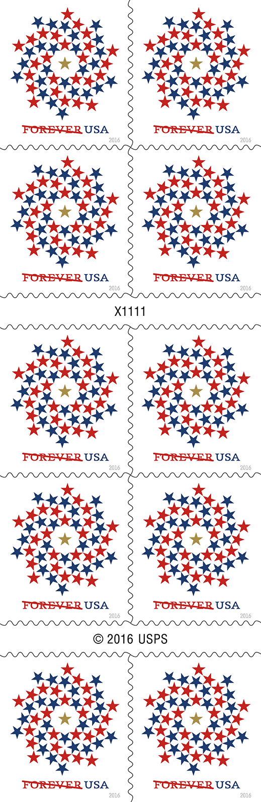 2016 Patriotic Spiral Stars Stamps | Tool Stamps US Postage Stamps