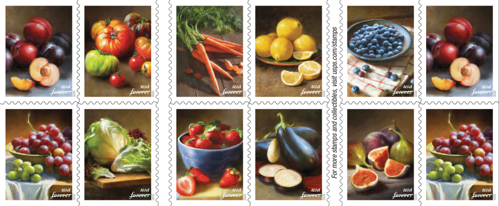 2020 Fruits and Vegetables Stamps | Tool Stamps US Postage Stamps