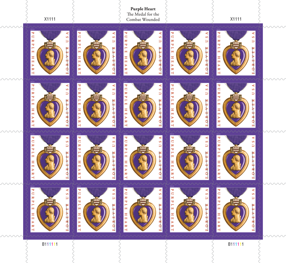 2019 Purple Hear Medal Stamps | Tool Stamps US Postage Stamps