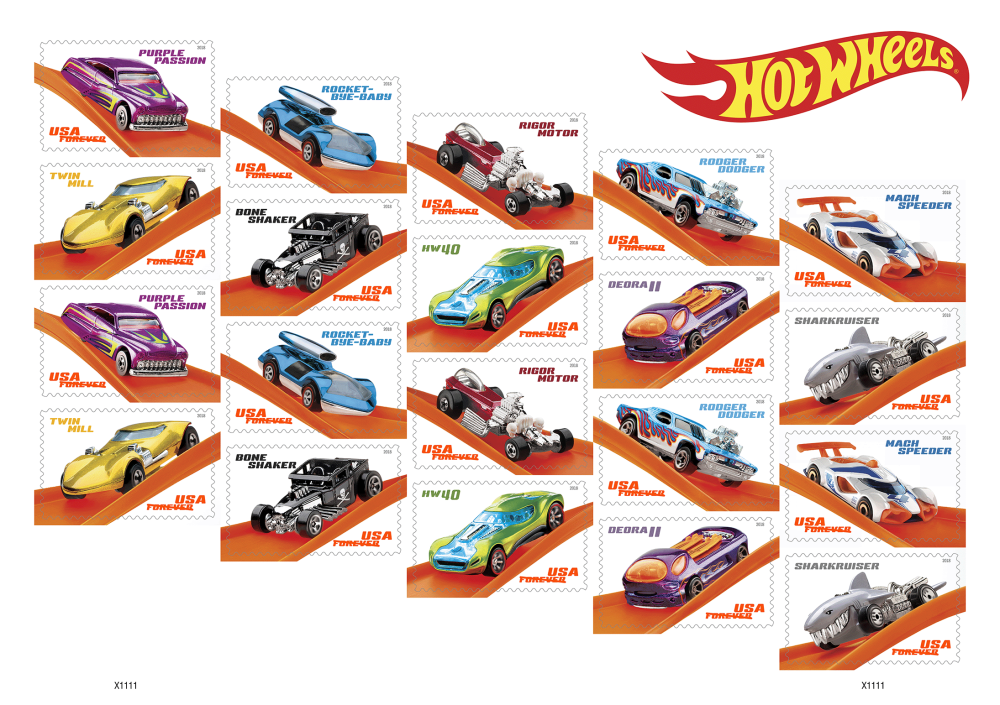 2018 Hot Wheels Stamps | Tool Stamps US Postage Stamps