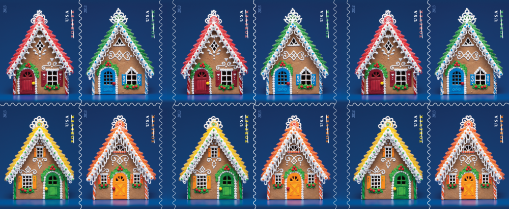 2013 Gingerbread Houses Stamps | Tool Stamps US Postage Stamps