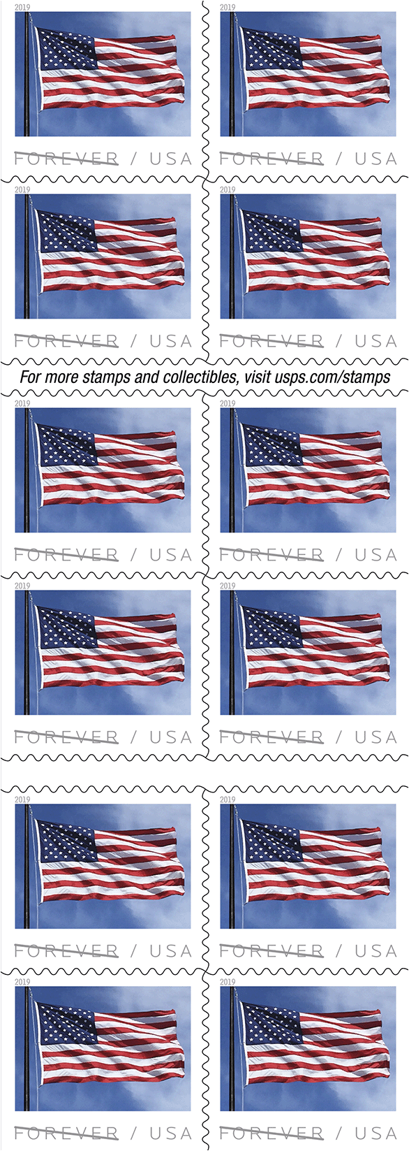 2019 U.S. Flag Stamps books | Tool Stamps US Postage Stamps