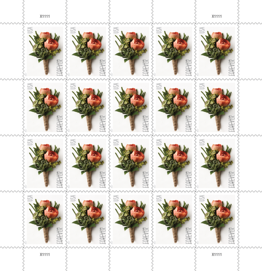 2017 Celebration Boutonniere Stamps | Tool Stamps US Postage Stamps