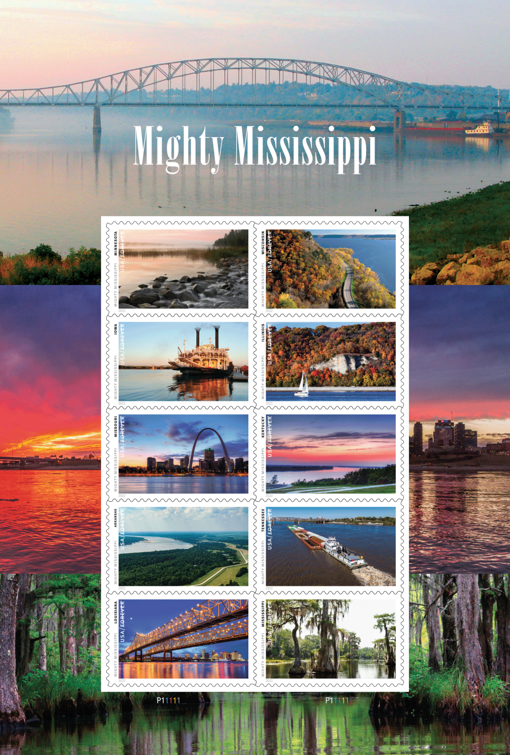 2022 Mighty Mississippi Stamps | Tool Stamps US Postage Stamps