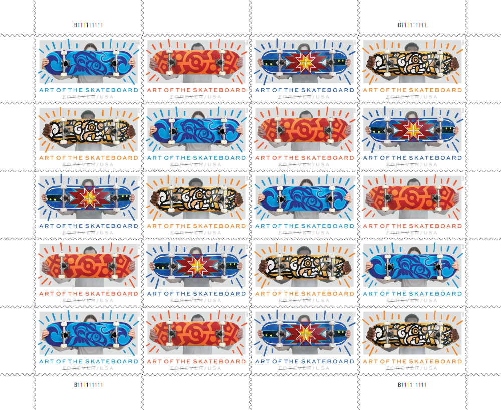2023 Art of the Skateboard Stamps | Tool Stamps US Postage Stamps