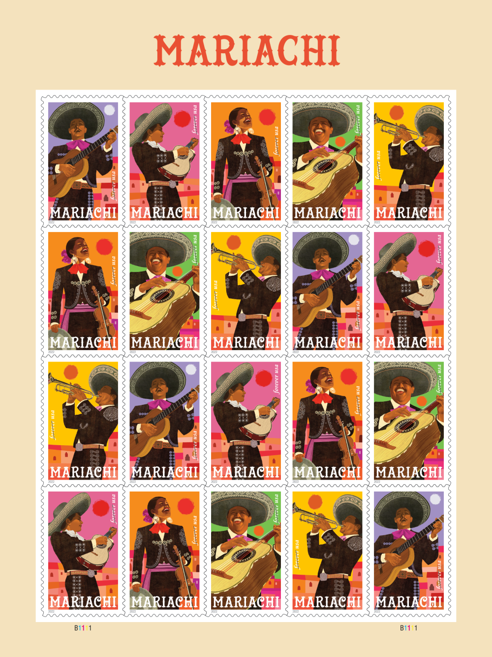 2022 Mariachi Stamps | Tool Stamps US Postage Stamps
