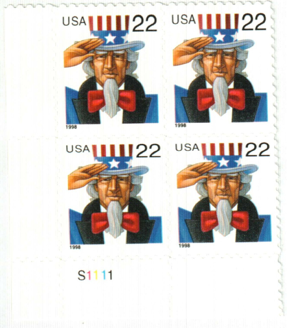 1998 Uncle Sam Stamps 100 PCS | Tool Stamps US Postage Stamps