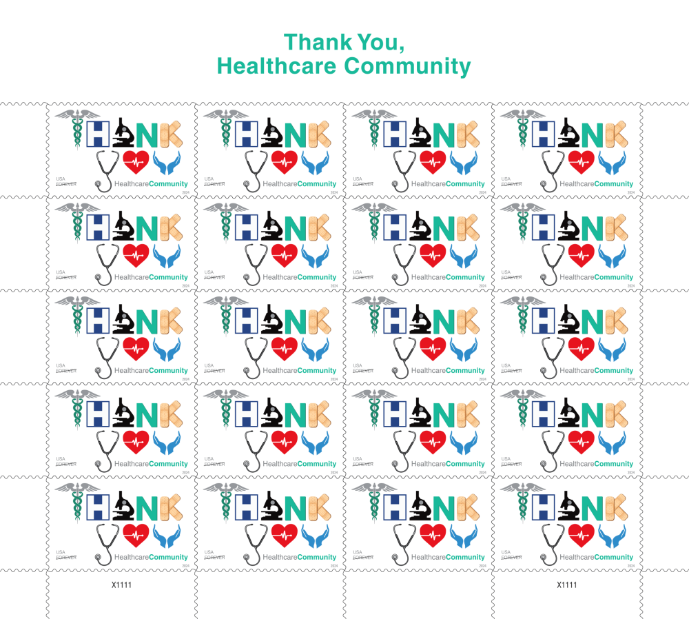2024 Thank You, Healthcare community Stamps | Tool Stamps US Postage Stamps
