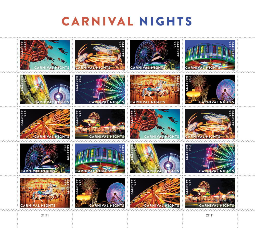 2024 Carnival Nights Stamps | Tool Stamps US Postage Stamps