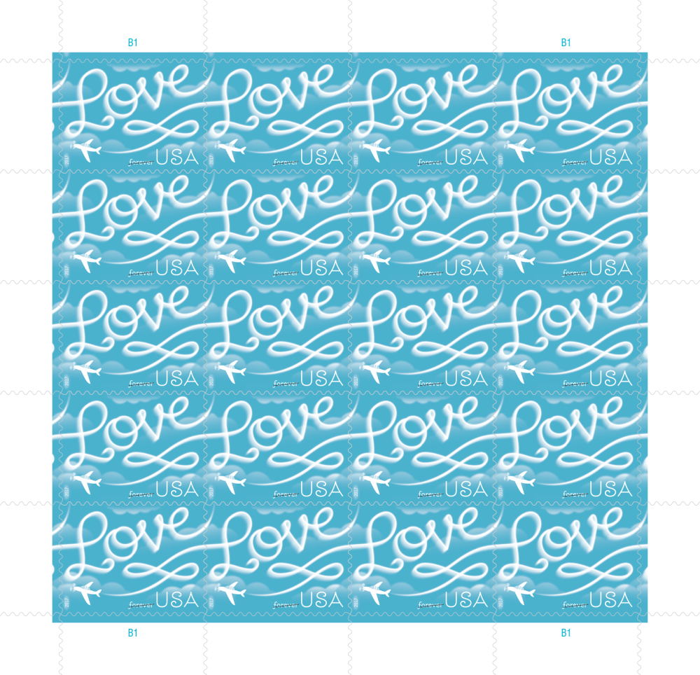 2017 Love Skywriting Stamps | Tool Stamps US Postage Stamps