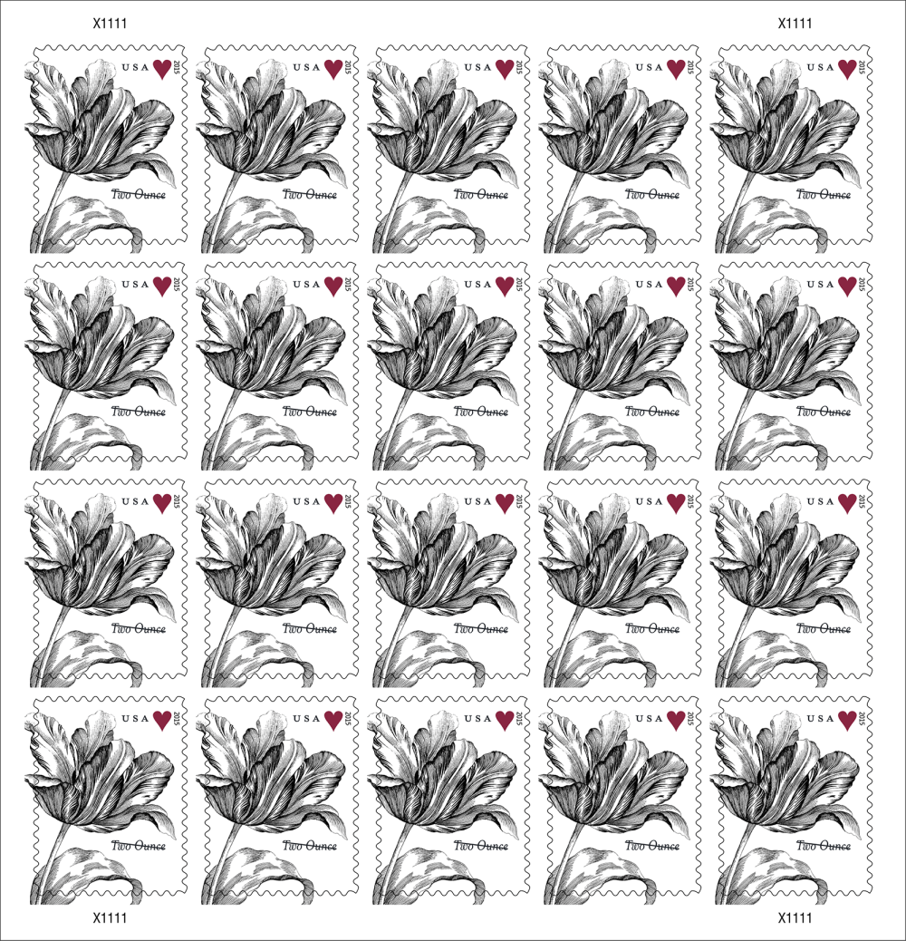 2015 Vintage Tulip Stamps 100 PCS | Tool Stamps US Postage Stamps