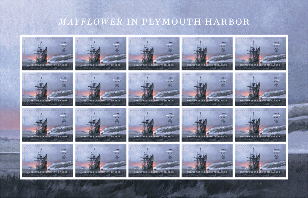2020 Mayflower in Plymouth Harbor Stamps 100 PCS | Tool Stamps US Postage Stamps