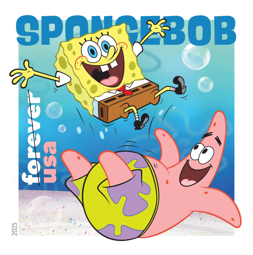 2025 SpongeBob Squarepants Stamps 80 pcs | Tool Stamps US Postage Stamps