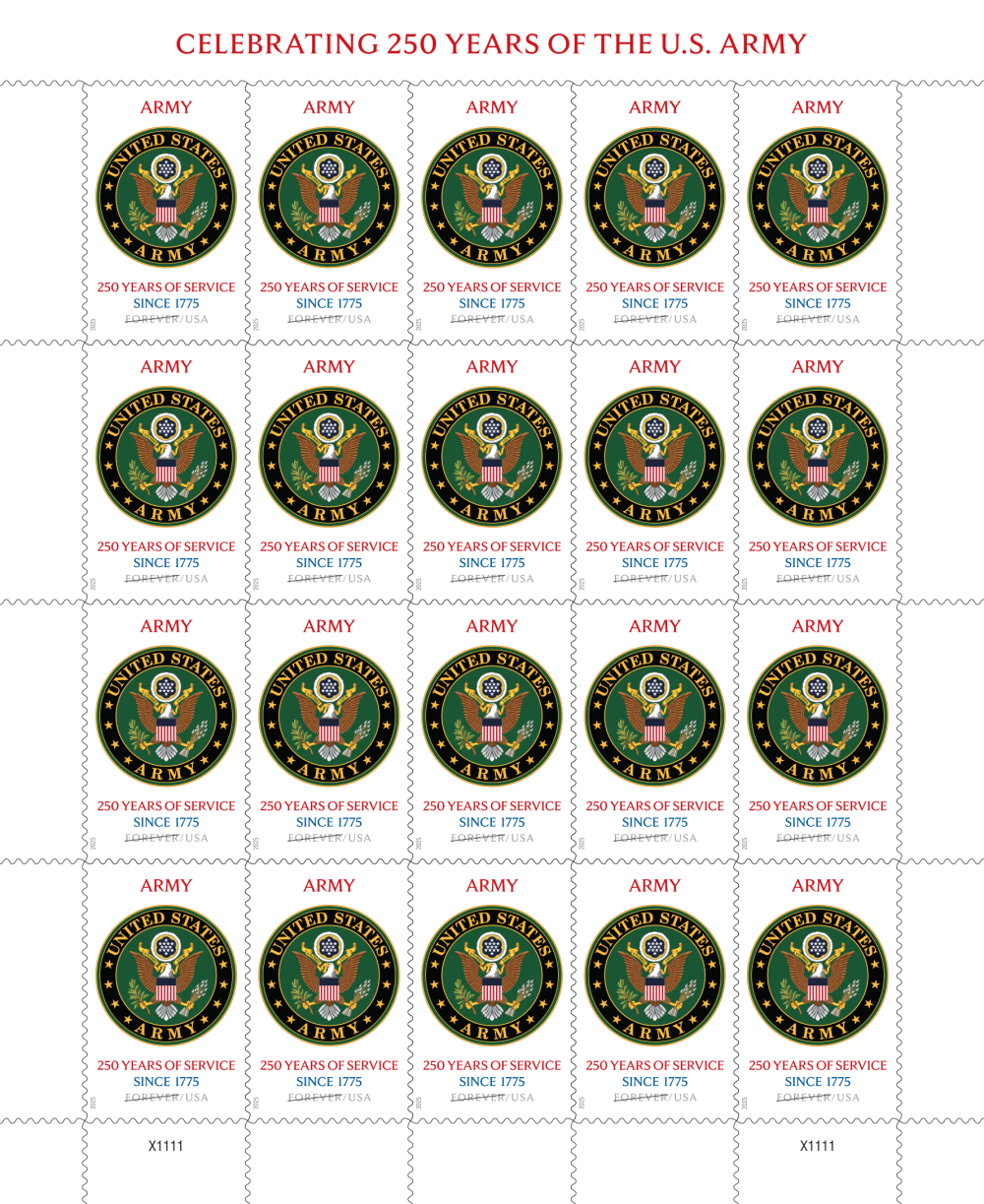 2025 U.S. Army 250th Stamps 100 pcs | Tool Stamps US Postage Stamps