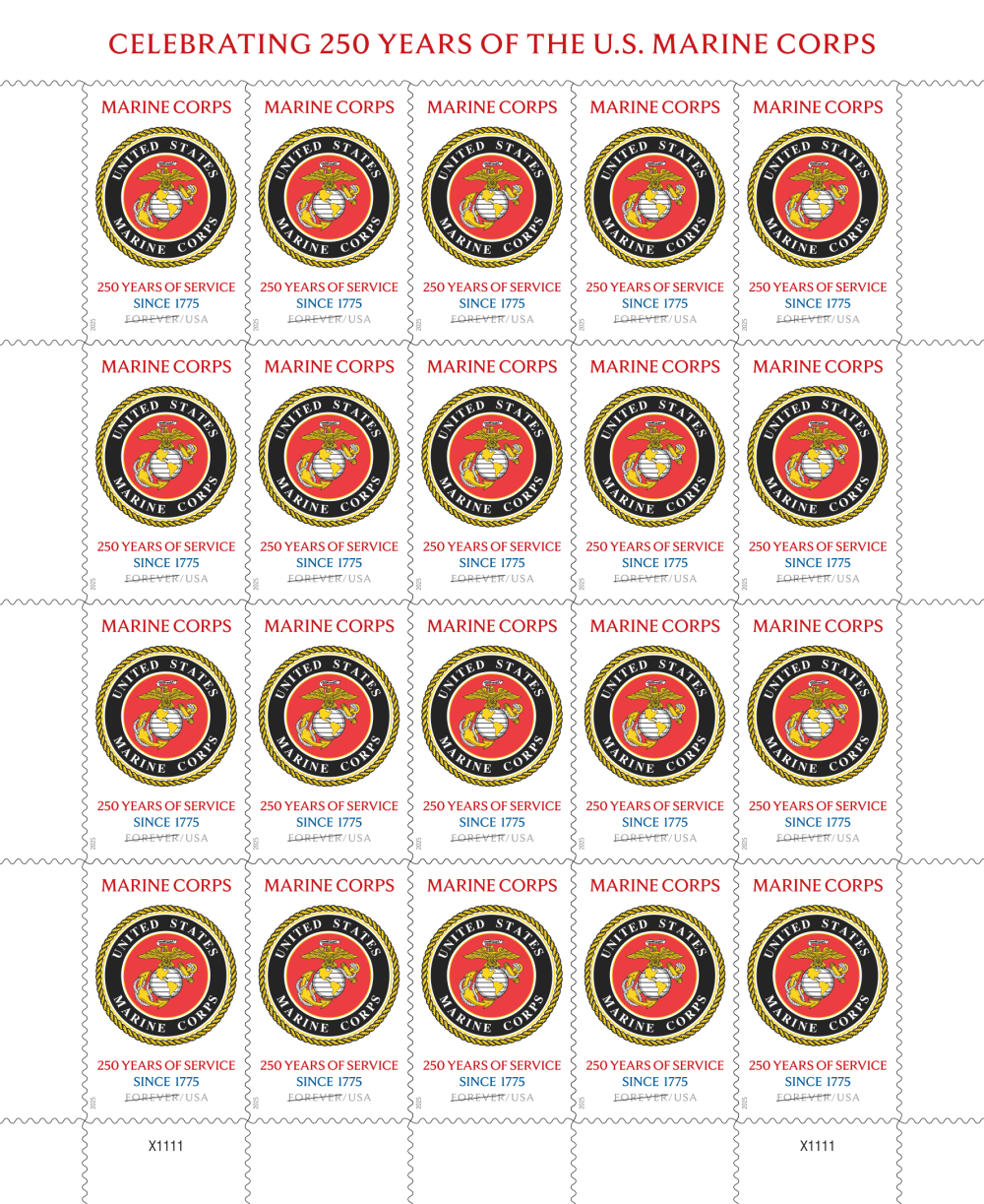 2025 U.S. Marine Corps 250th Stamps | Tool Stamps US Postage Stamps