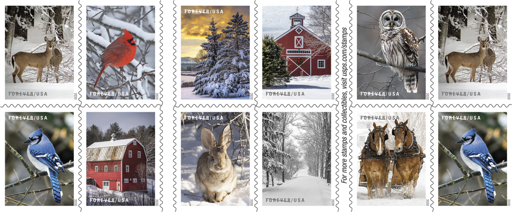 2020 Winter Scenes stamps | Tool Stamps US Postage Stamps