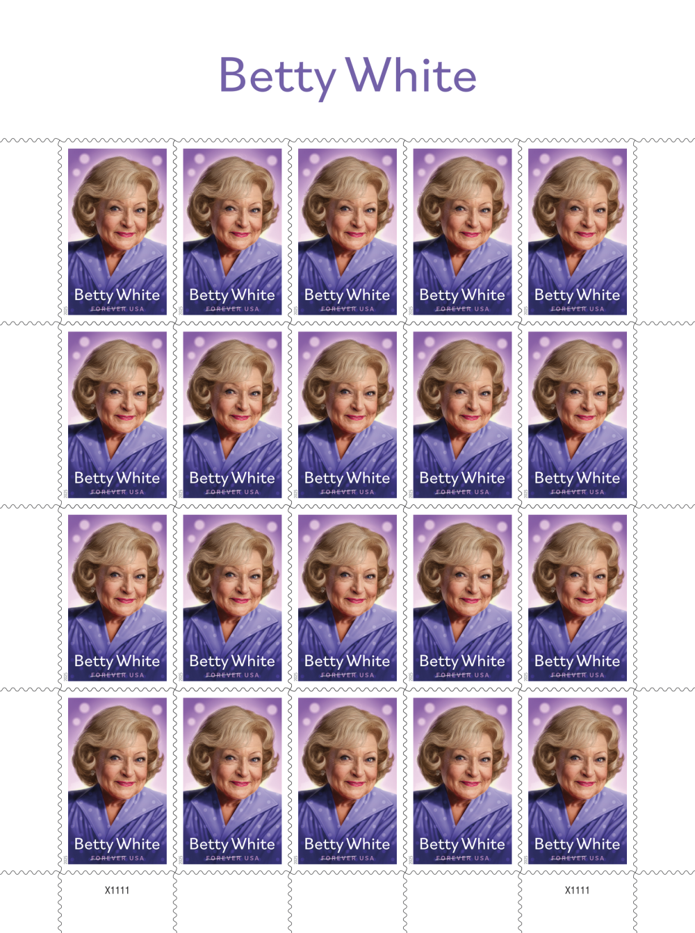 2025 Betty White Stamps 100 pcs | Tool Stamps US Postage Stamps