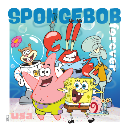 2025 SpongeBob Squarepants Stamps 80 pcs | Tool Stamps US Postage Stamps