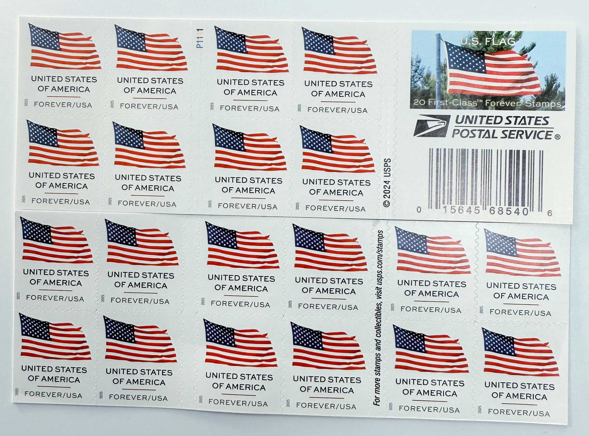 2025 U.S. Flag Stamps double-sided books | Tool Stamps US Postage Stamps